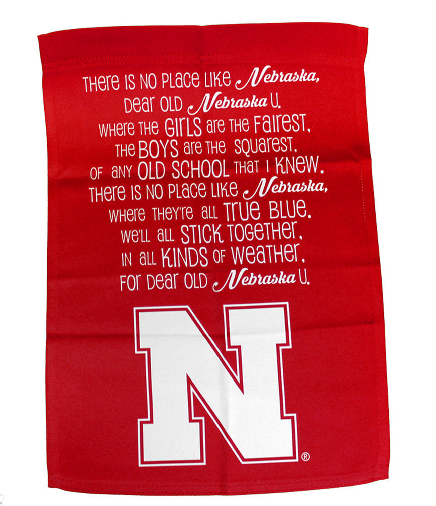 Nebraska Fight Song Banner Garden Flag