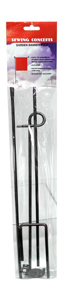 3 Piece Metal Garden Flag Stand