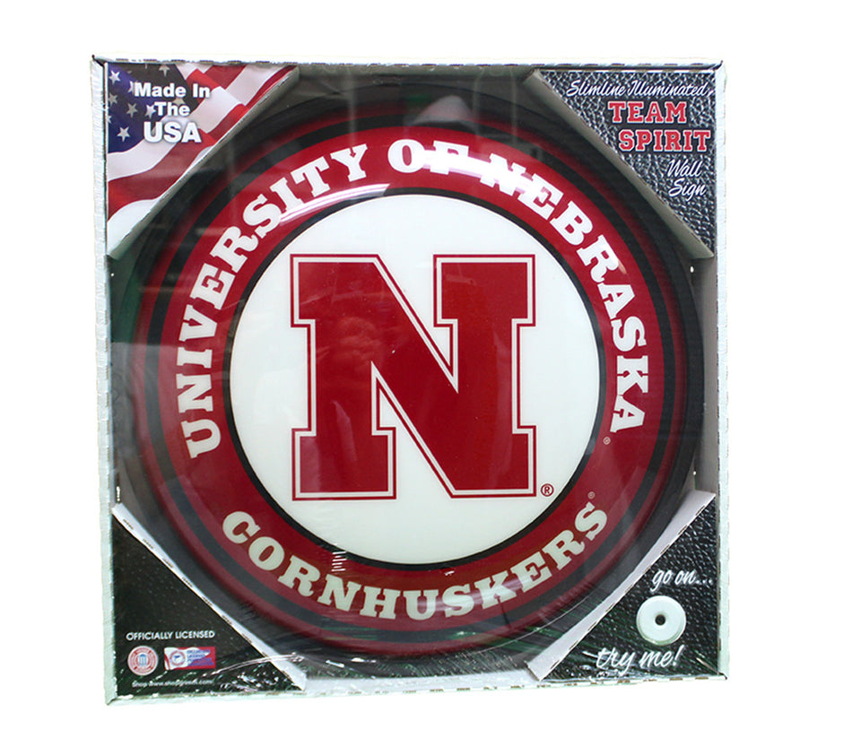 Illuminated University of Nebraska Sign
