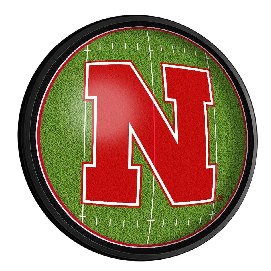 Nebraska Cornhuskers On the 50 Round Slimline Lighted Wall Sign Grimm