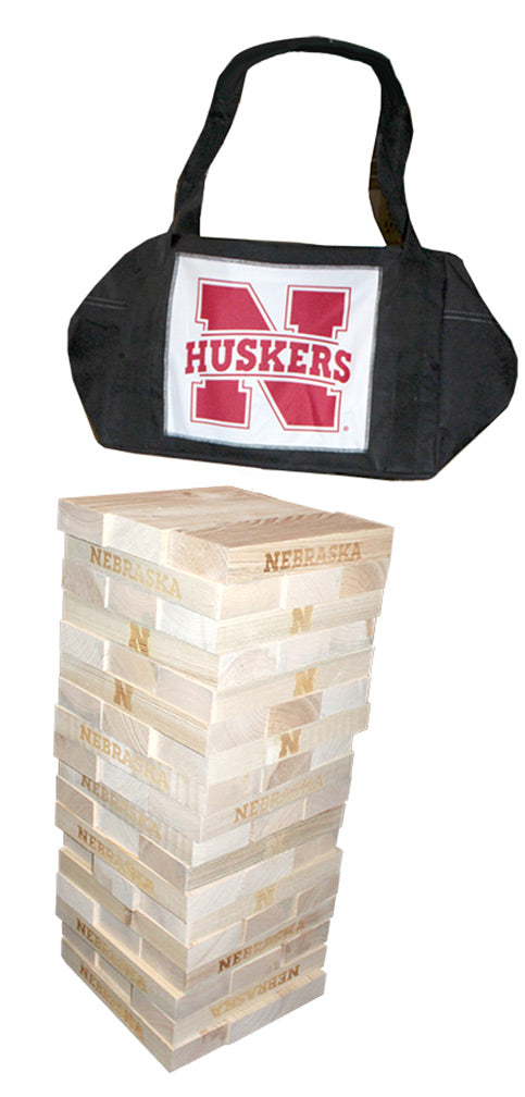 Nebraska Jenga Tower "Jenga" Game w Carrying Bag