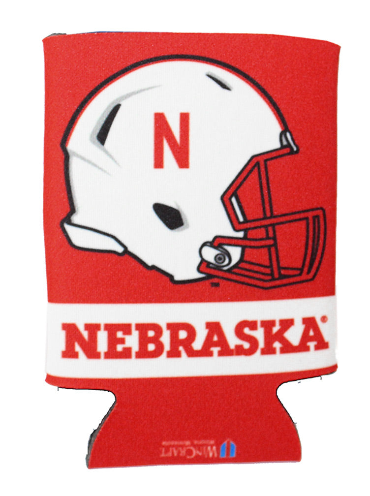 Husker Helmet N State Koozie
