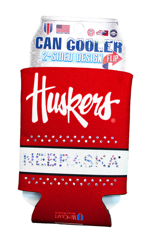 Bling Nebraska Can Cooler