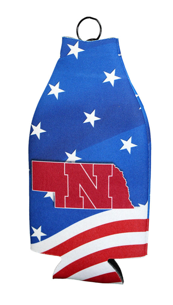 Huskers Patriotic Bottle Coolie