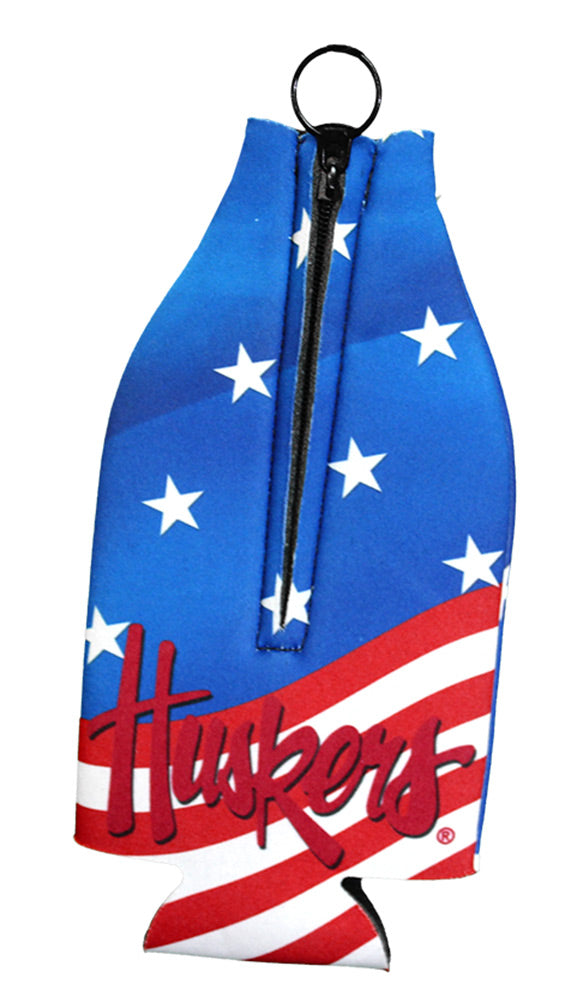 Huskers Patriotic Bottle Coolie