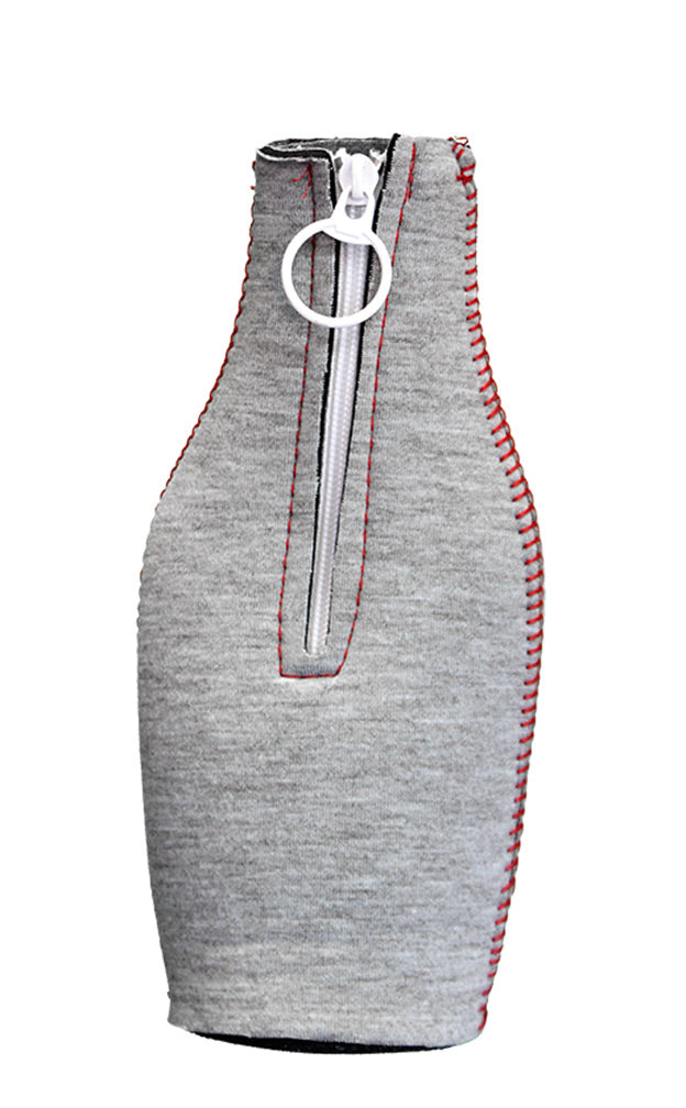 Zippered Huskers Heather Grey Bottle Coozie