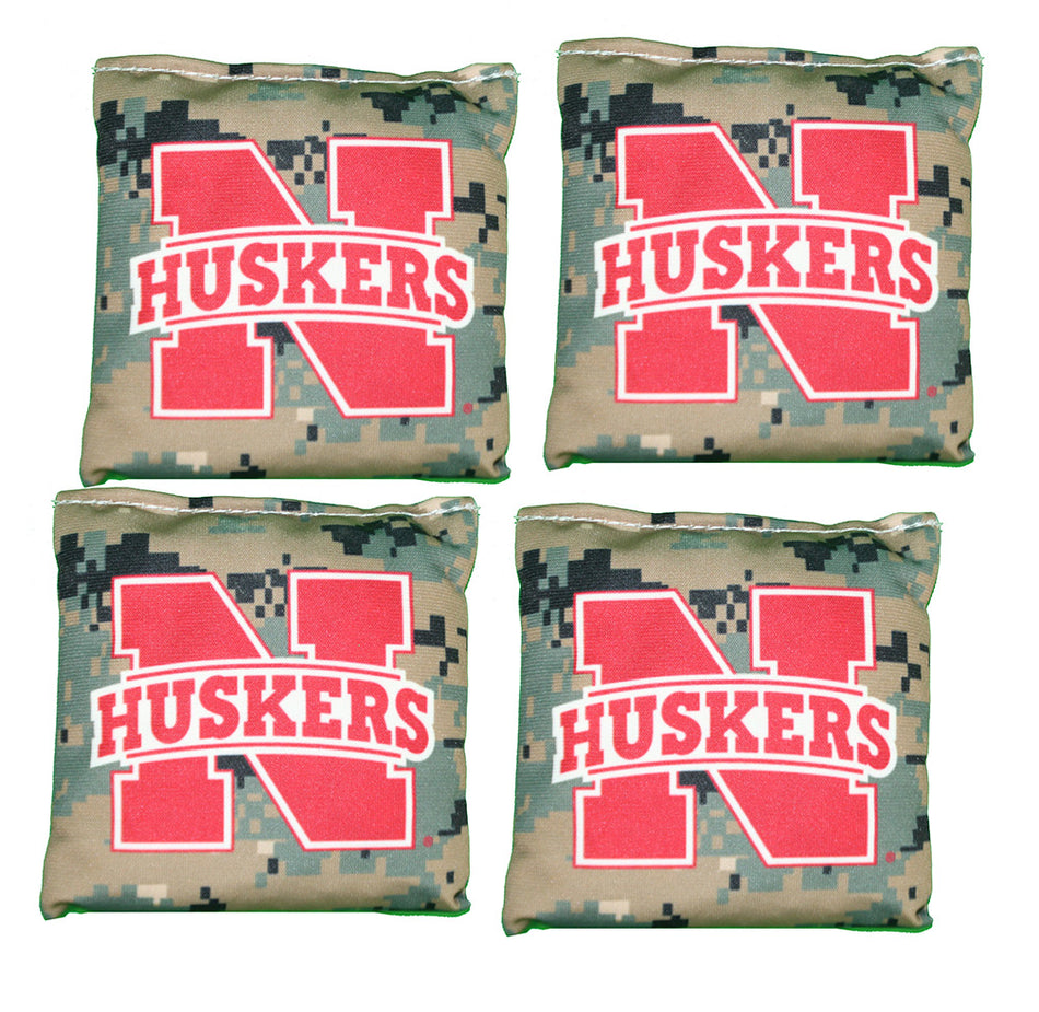 Husker Hat Trick Field Camo Cornhole Bags