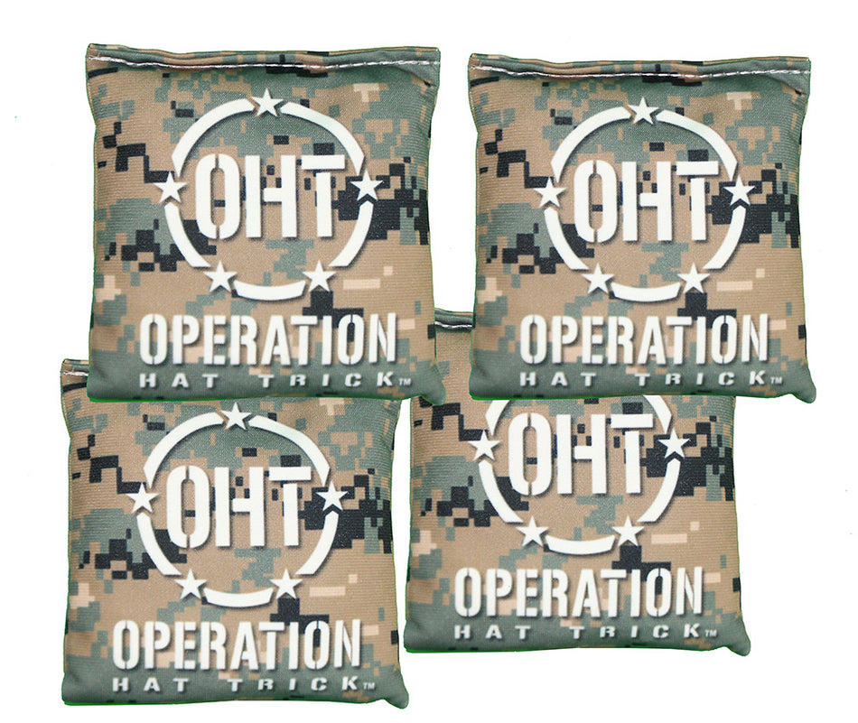 Husker Hat Trick Field Camo Cornhole Bags