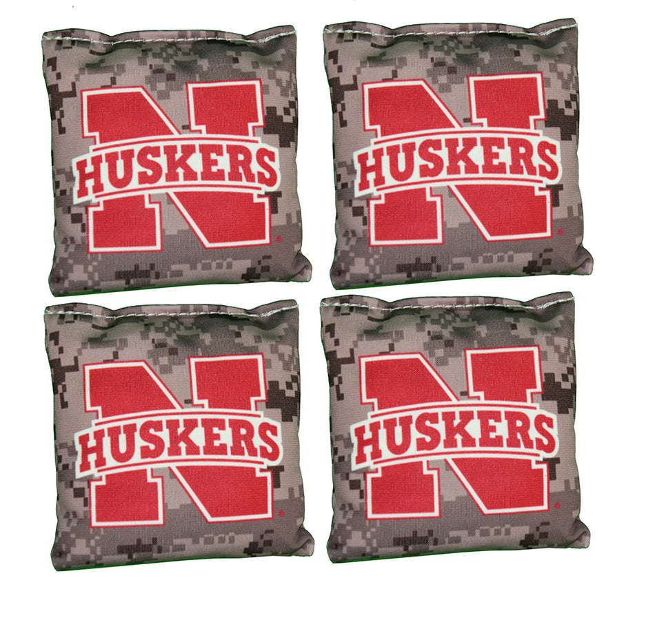 Husker Hat Trick Desert Camo Cornhole Bags