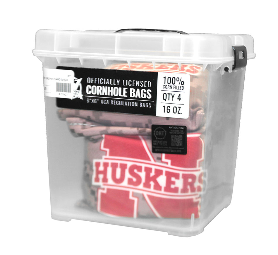 Husker Hat Trick Desert Camo Cornhole Bags