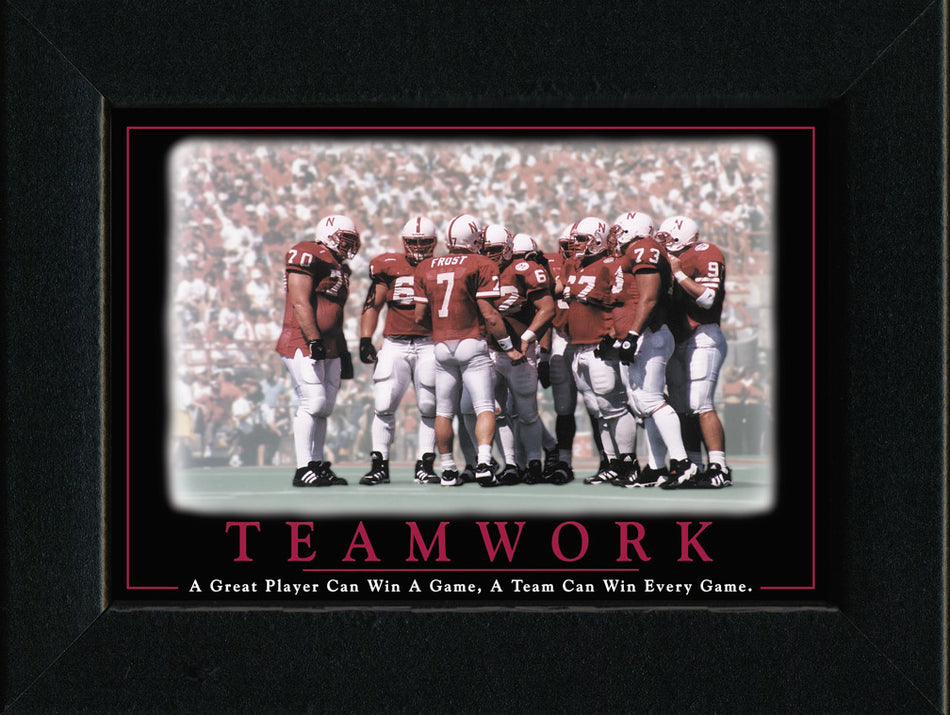 Husker Teamwork Framed