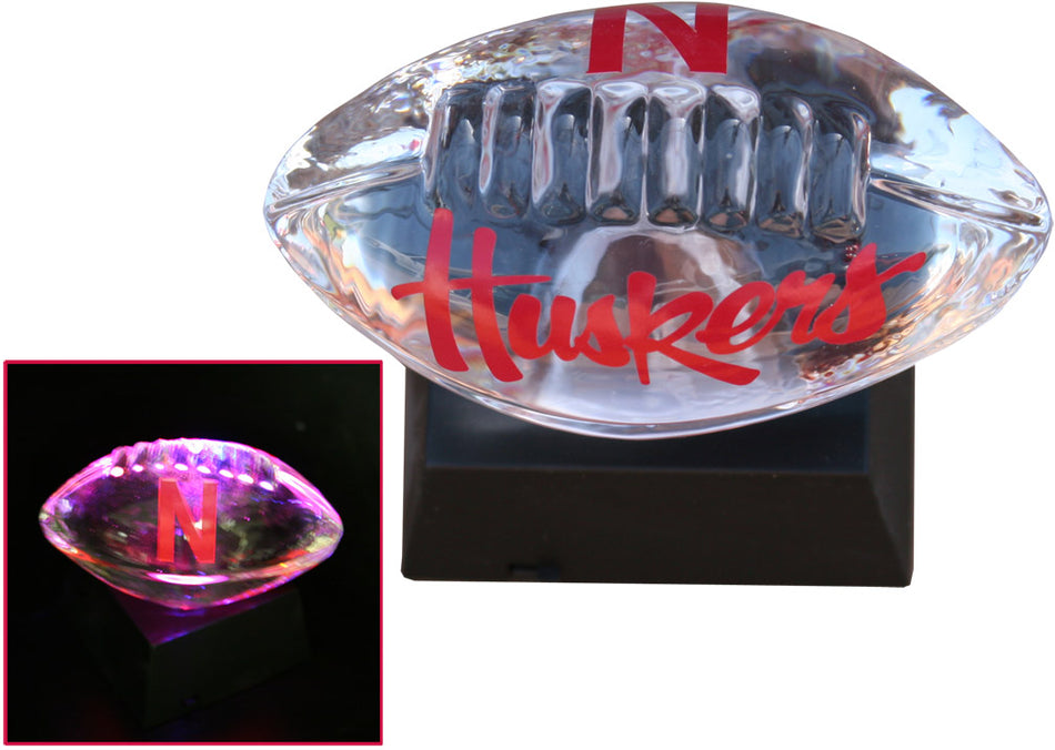 Glass Football with Light Stand