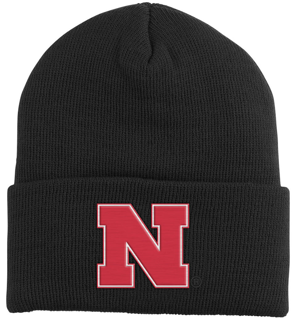AD CUFFED KNIT BLACK HAT