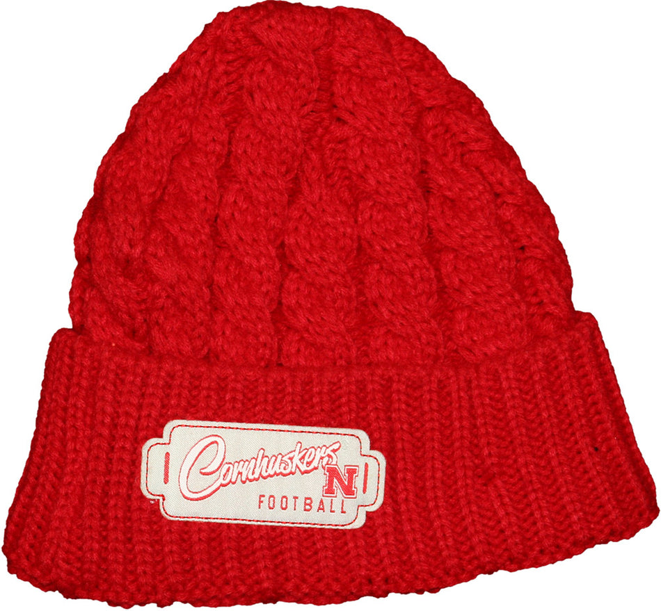 N ERA W. RED KNIT CHUNKY PATCH HAT