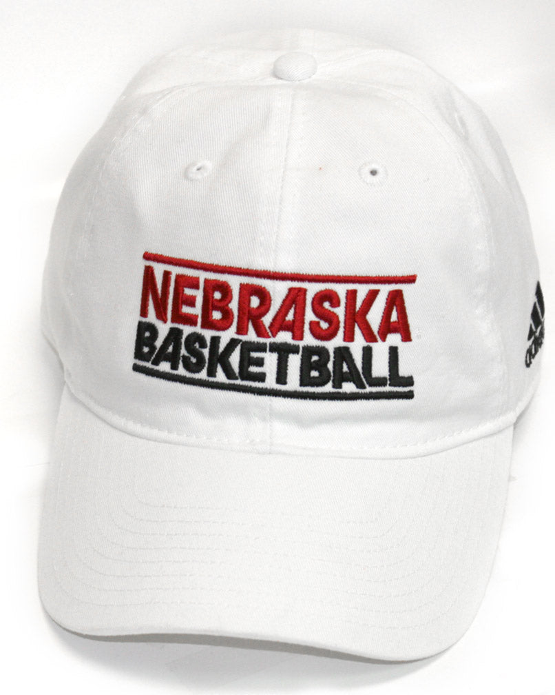 White Adidas Nebraska Basketball Hat