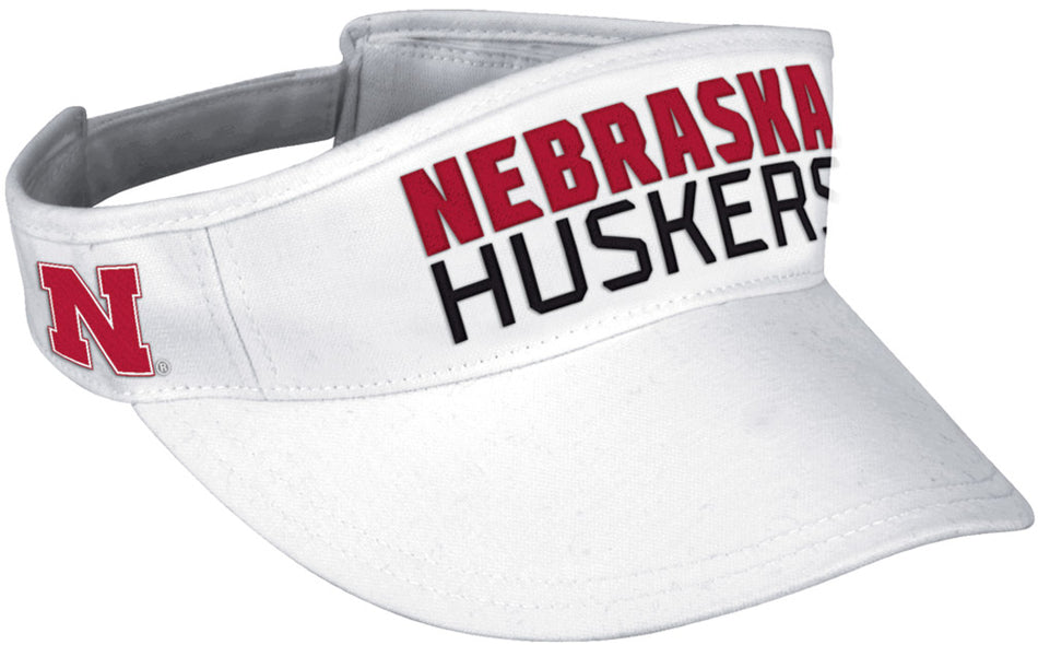 White Adidas Nebraska Huskers Visor