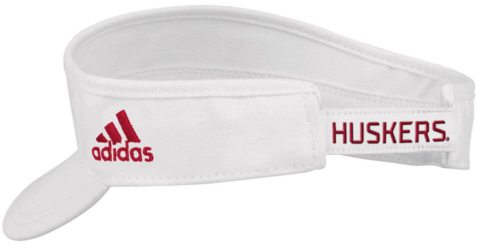 White Adidas Nebraska Huskers Visor