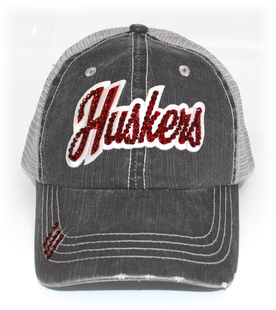 Jeweled Husker Grey Trucker Hat
