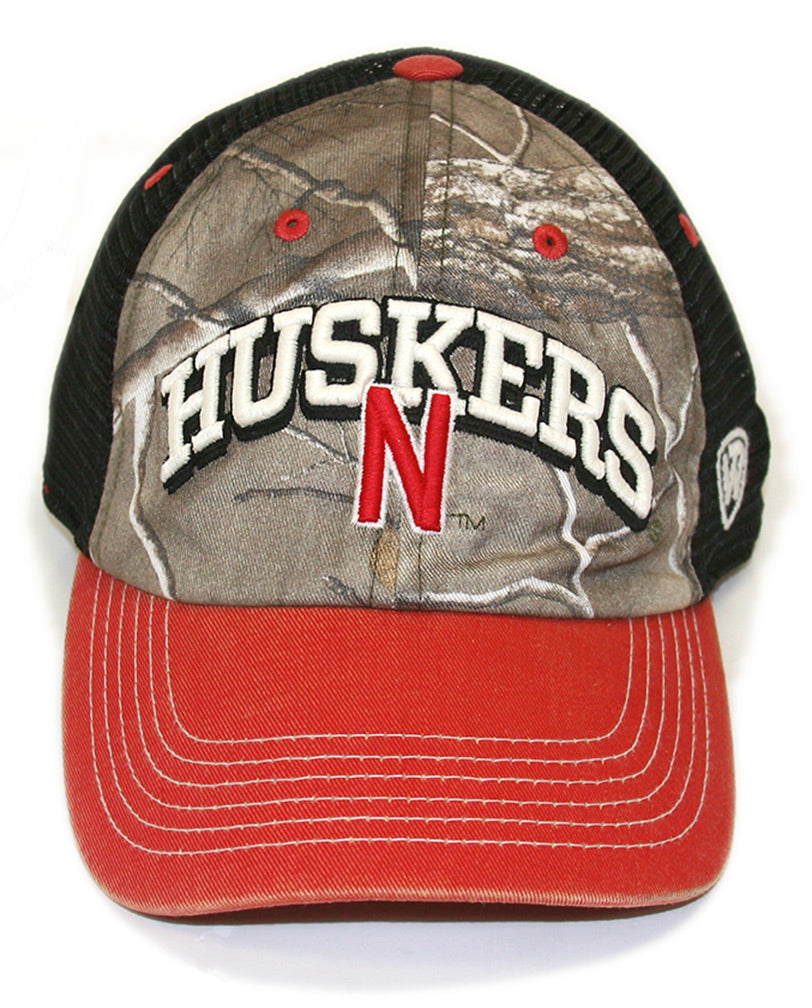 Nebraska N Camo DirtyX Trucker Cap