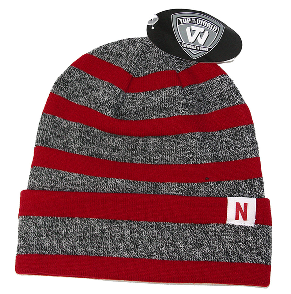 Husker Skinny N Striped Cuffed Beanie