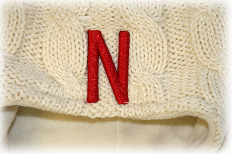 Husker Ladies Cable Knit Tassled Pom