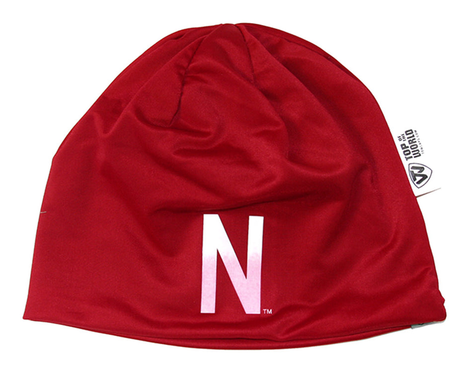 Huskers Grey N Red Reversible Nylon Beanie