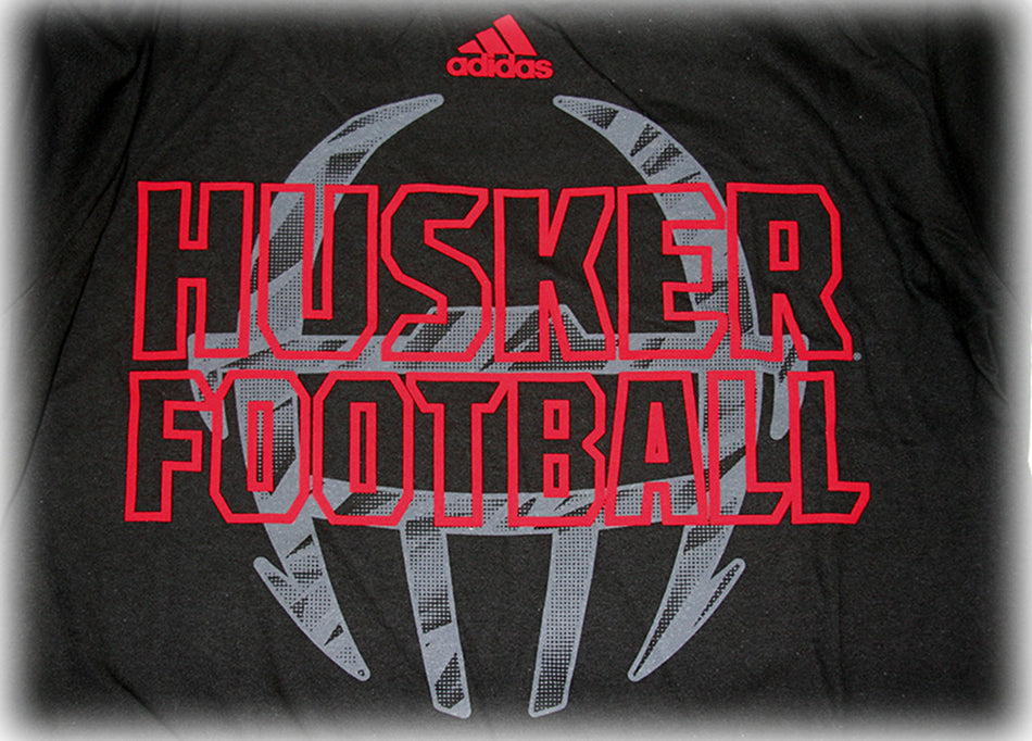 Adidas Nebraska Football Helmet Black Tee