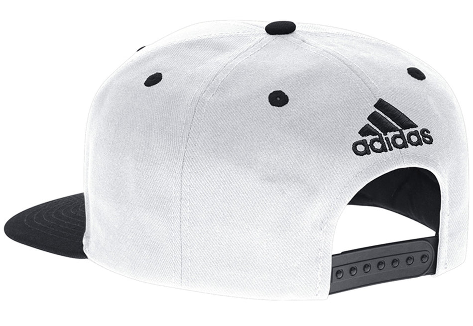 Adidas Nebraska White N Black Flat Brim Cap