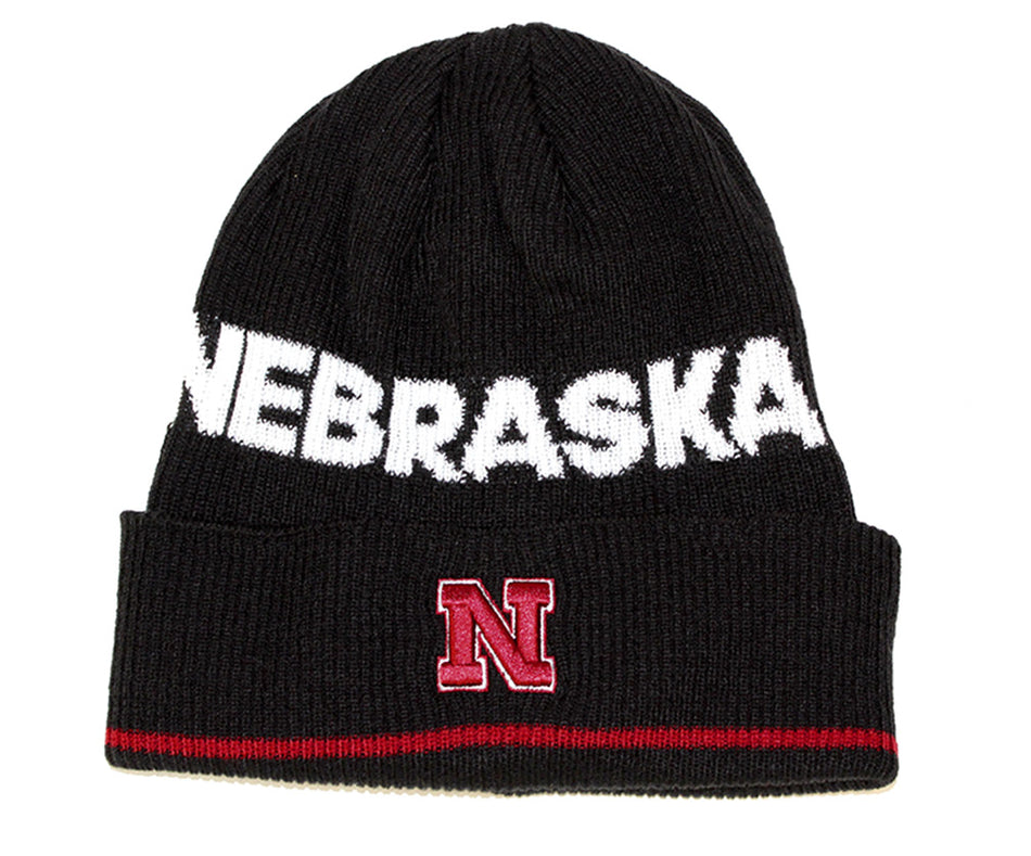 Adidas Coaches Nebraska Black Cuffed Beanie
