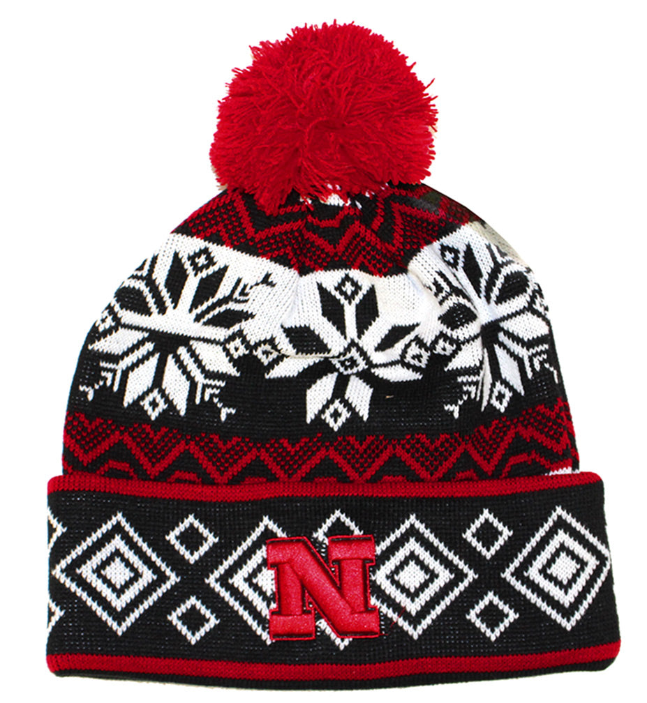 Nebraska N Snowflake Pom Top