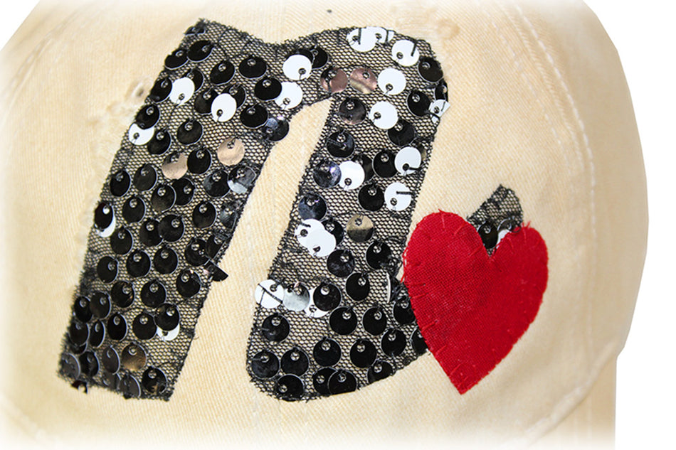 Sequined Nebraska N Heart Vintage Cap