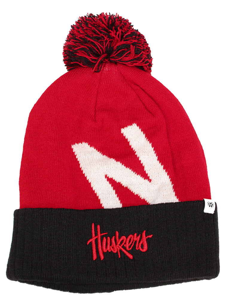 Huskers N Blaster Cuff Knit Pom Beanie