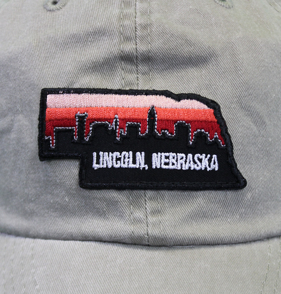 Stone Washed Lincoln Nebraska Patch Dad Hat