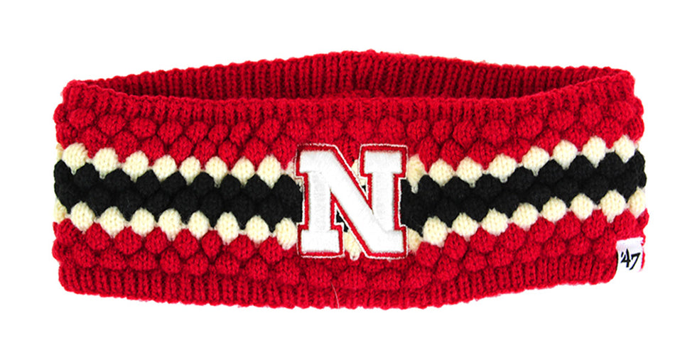 Ladies Nebraska N Striped Earband