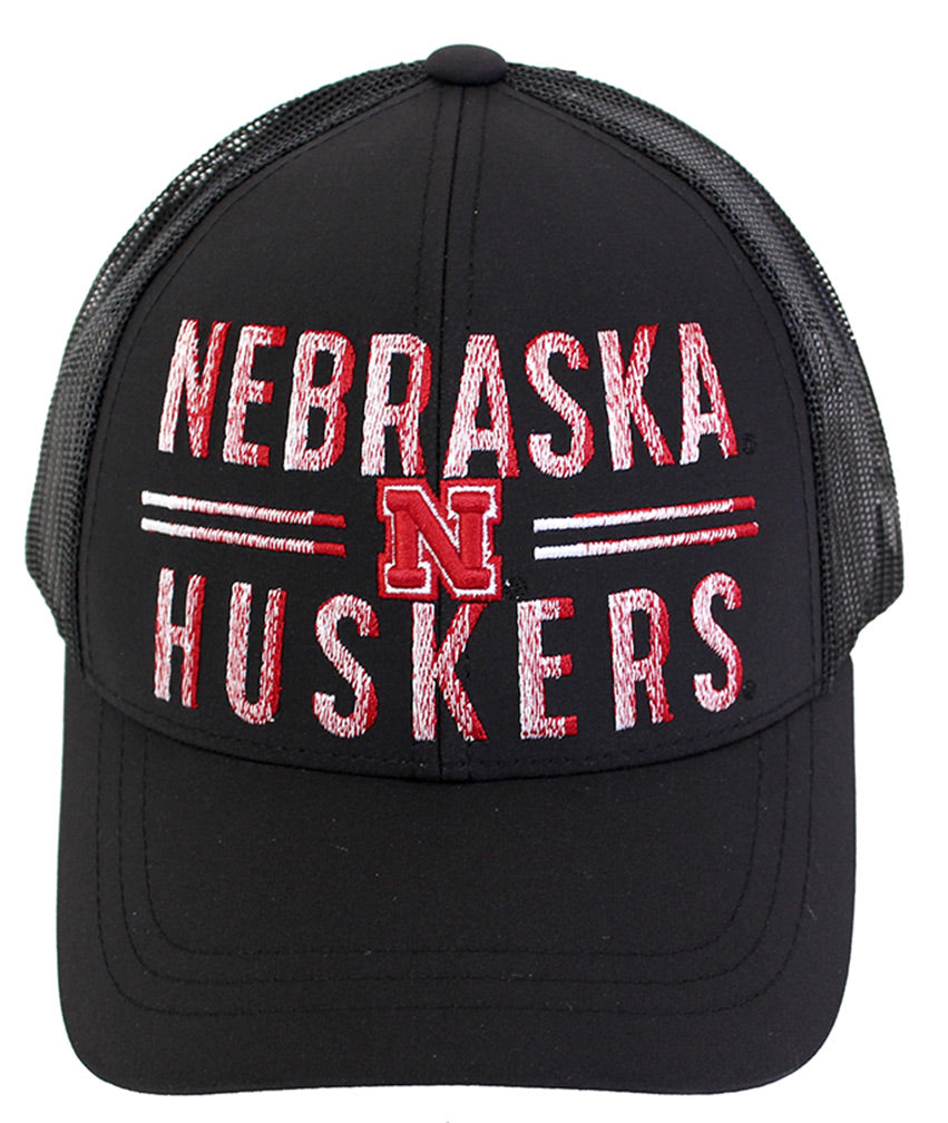 Black W Mesh Trucker Shine Hat