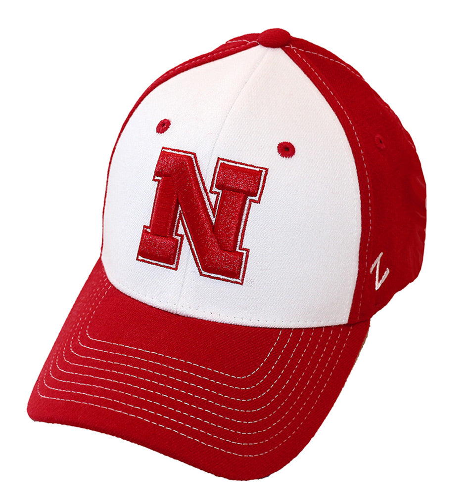 Husker Red N White Panel Bleacher Cap
