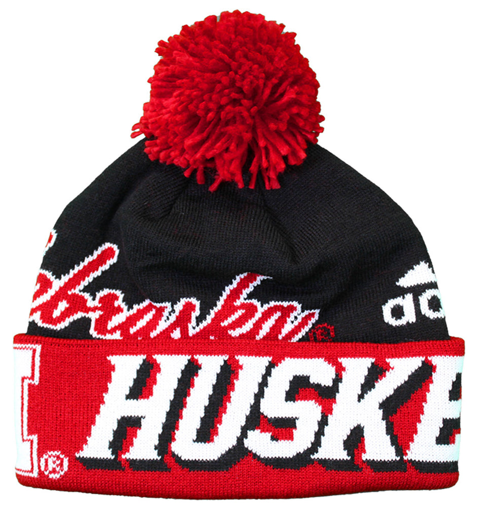 Adidas Nebraska Huskers Billboard Cuffed Pom Knit