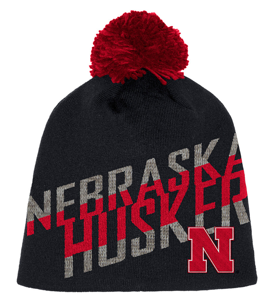 Adidas Nebraska Huskers Rising Pom Beanie