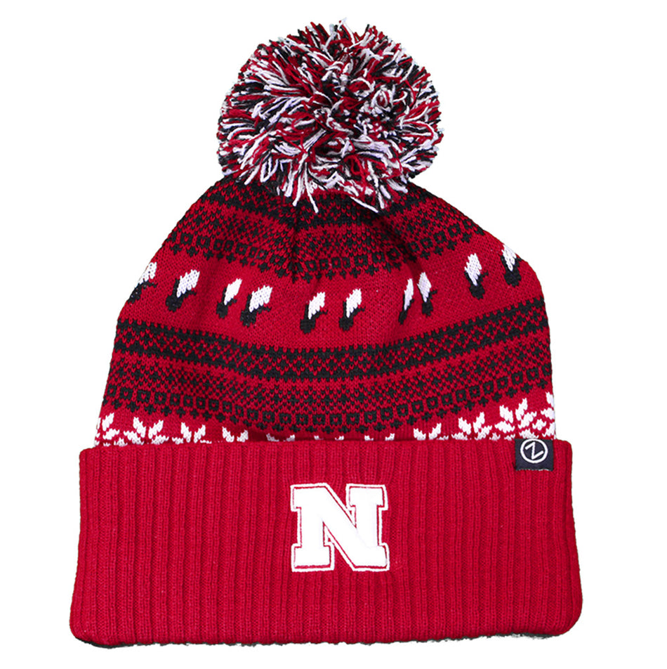 Husker Pom Carousel Cuffed Hat