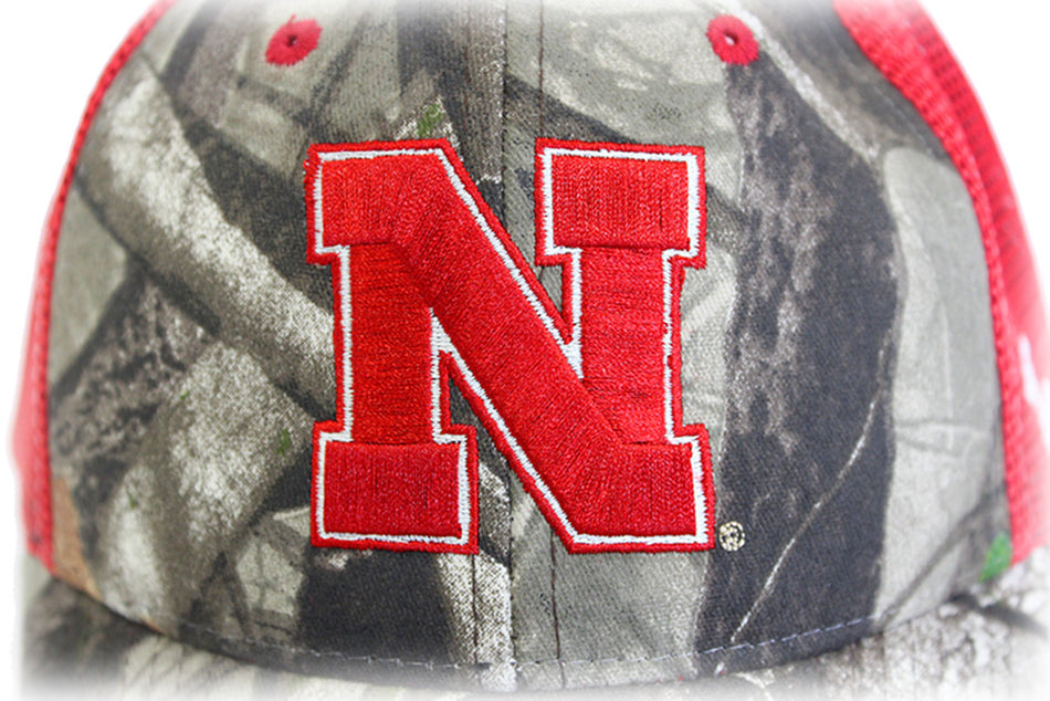 N Husker Trucker Camo Mesh Back