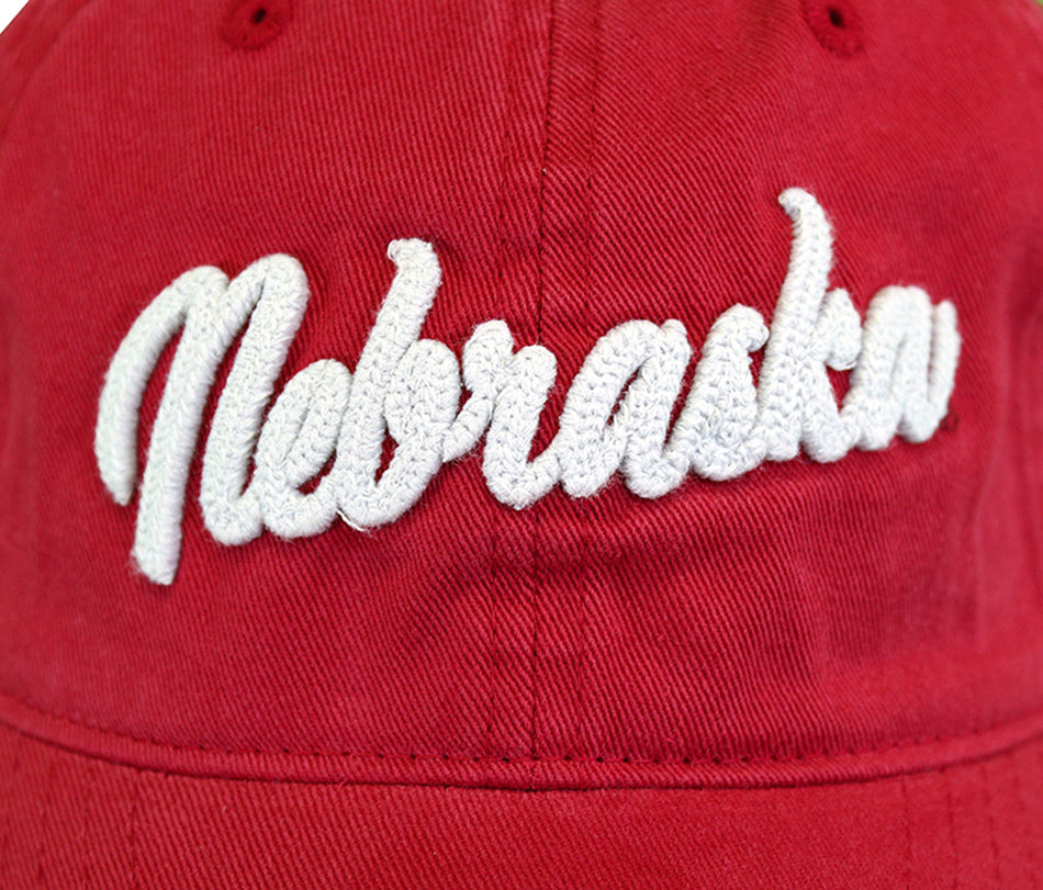Nebraska Script Dark Wash Cap