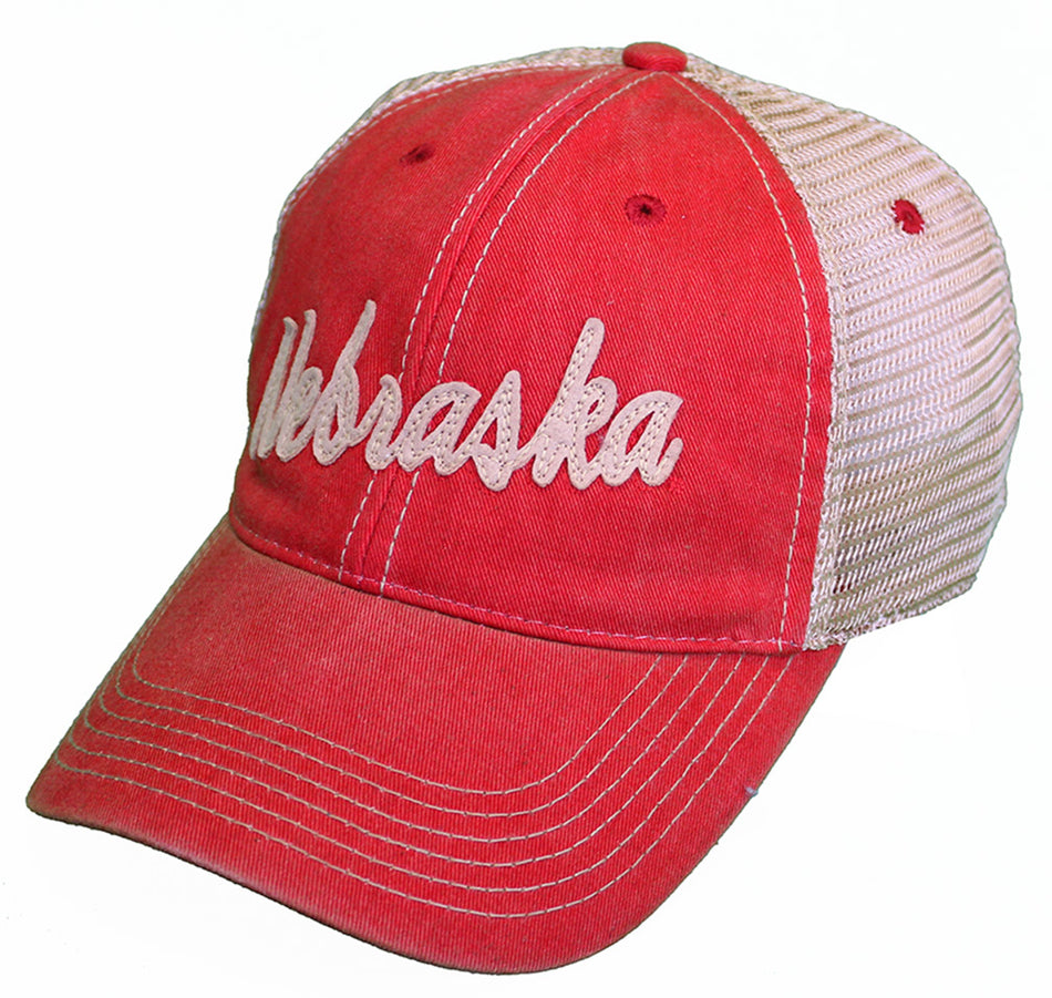 Red N Gold Stitched Nebraska Trucker