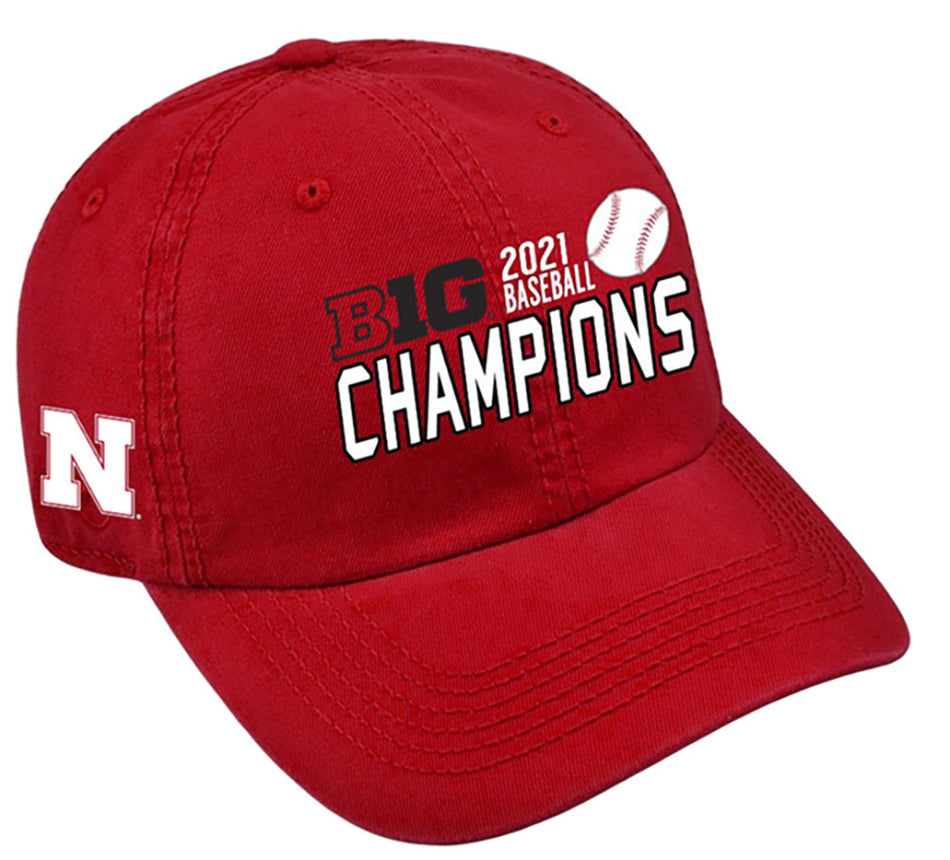 2021 Official Huskers Big 10 Baseball Champs Cap
