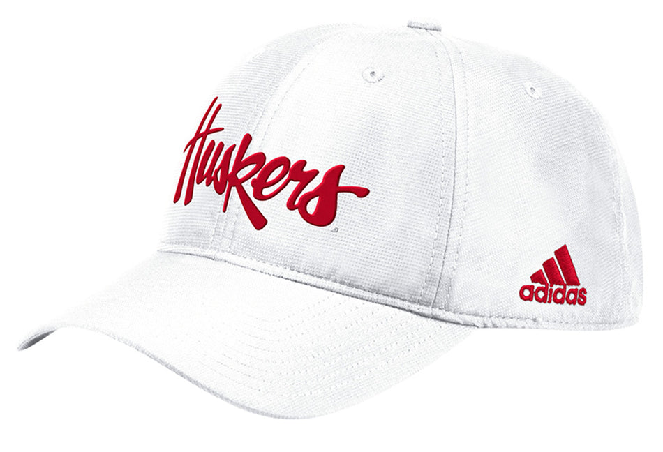 Adidas Official 2019 Sideline Coaches Huskers Slouch Cap - White