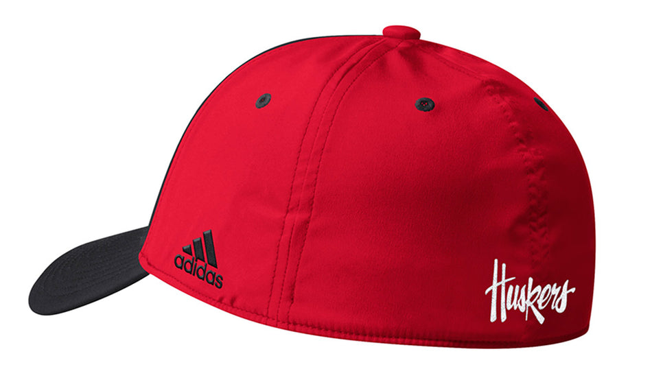 Adidas Official 2019 Sideline Coaches Nebraska Flex Hat - Black N Red
