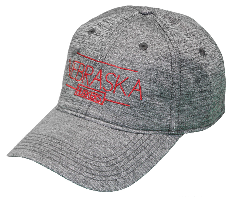 Nebraska Performance Double Bar Cap - Grey