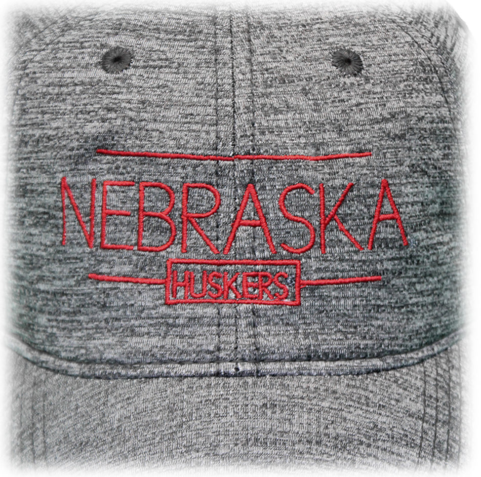Nebraska Performance Double Bar Cap - Grey