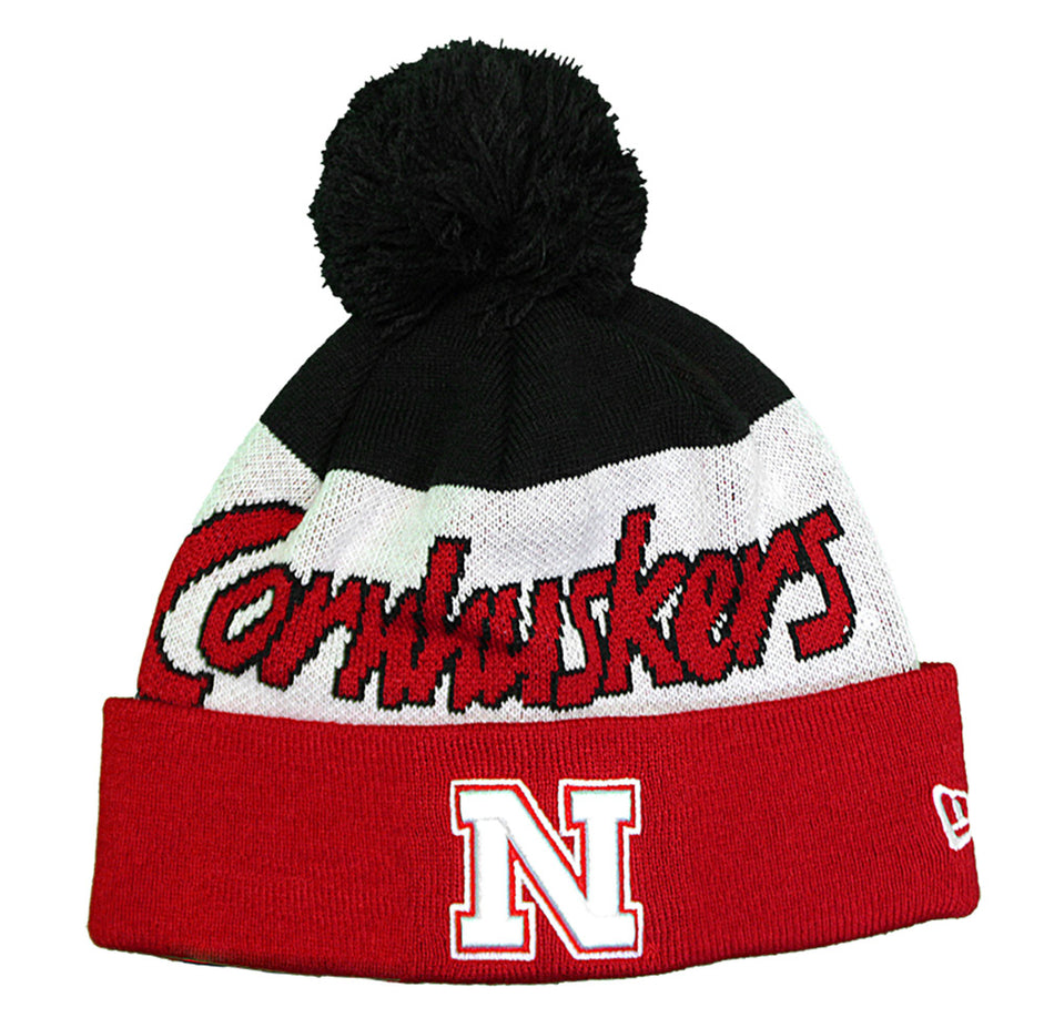 Cornhuskers N 3 Tone Cuffed Pom Hat