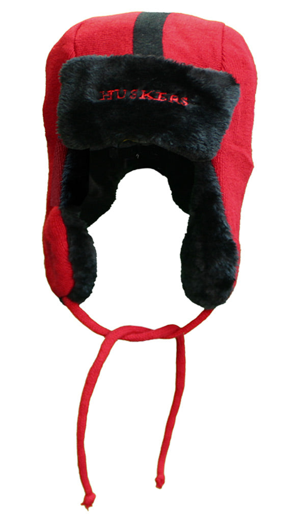 N Huskers Helmet Head Trapper Knit Hat