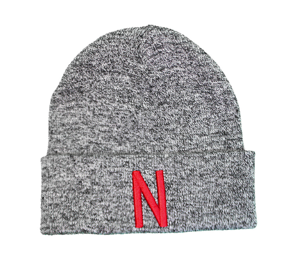 Marled Skinny N Knit Hat - Black